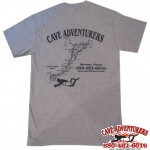 Cave Adventurers Jackson Blue Map T-Shirt *Grey*